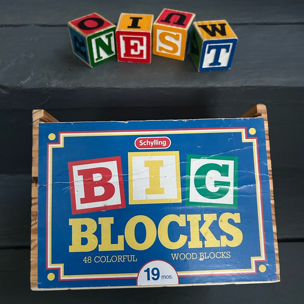 SCHYLLING. Big Blocks 48 Played with ABC's 1"5/8 in.  Wood Case. - Picture 7 of 7